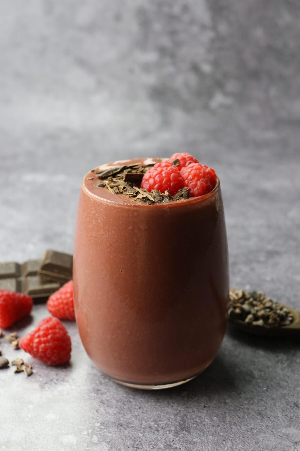Raspberry Chocolate Protein Smoothie